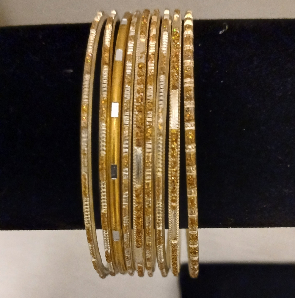 Elegant Gold and Silver Bangle Set